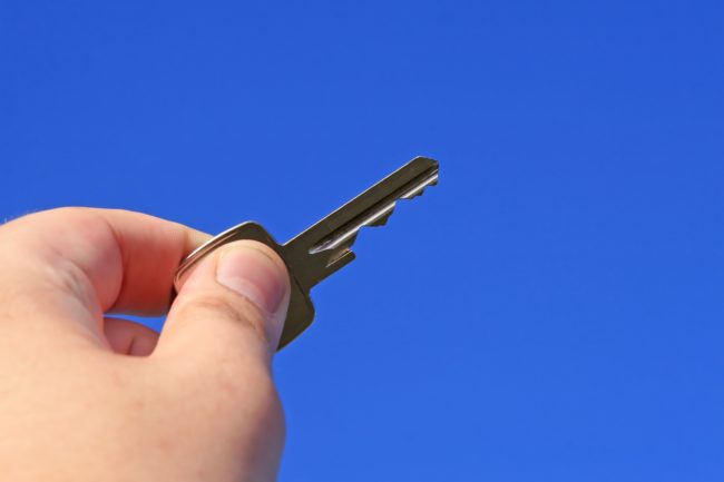 key in hand